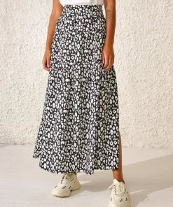 Bellerose Hozz Animal Skirt In Black