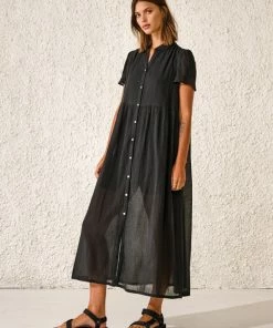 Bellerose Iueke Dress In Off Black