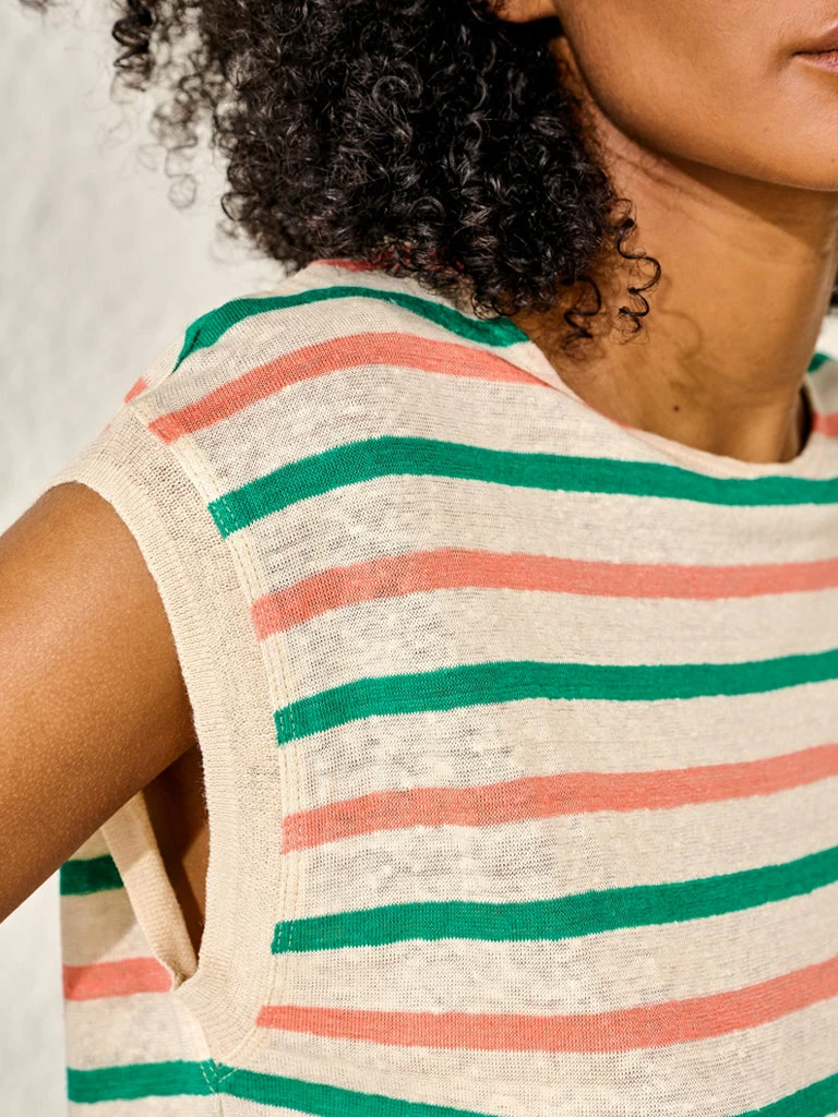 Bellerose Sevia T-Shirt In Green & Pink 5 Bellerose Sevia T-Shirt In Green & Pink