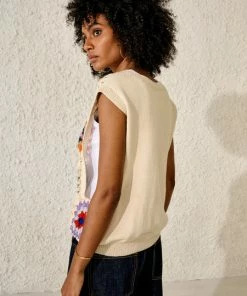 Bellerose Marose Crocheted Top - Ecru/Multi
