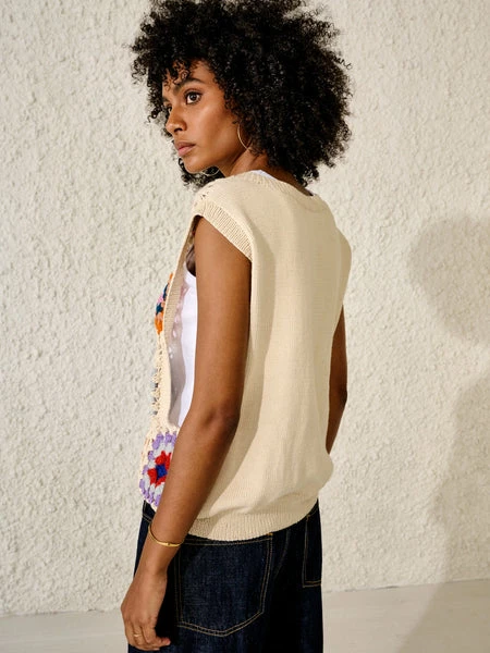 Bellerose Marose Crocheted Top - Ecru/Multi 3 Bellerose Marose Crocheted Top - Ecru/Multi