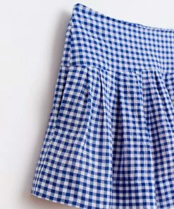 Bellerose Blue and White Plaid Amentine Skirt